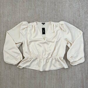 NWT Express V-Neck Long Sleeve Blouse Top L